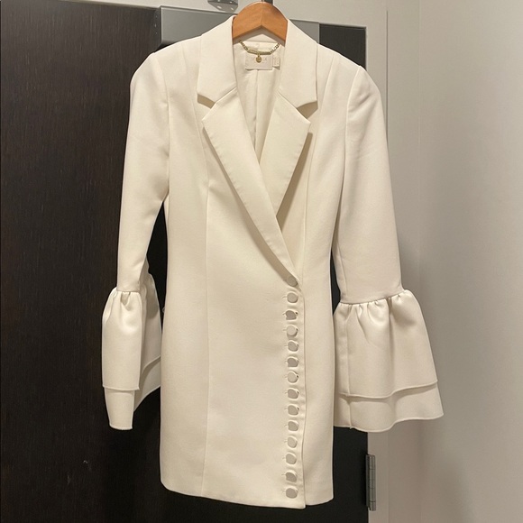 MISHA COLLECTION Jackets & Blazers - MISHA COLLECTION White Blazer with Bell Sleeves